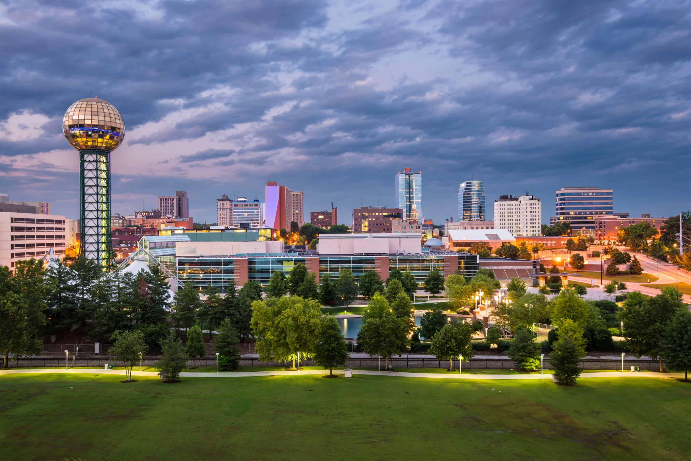 Knoxville, Tennessee downtown skyline.
