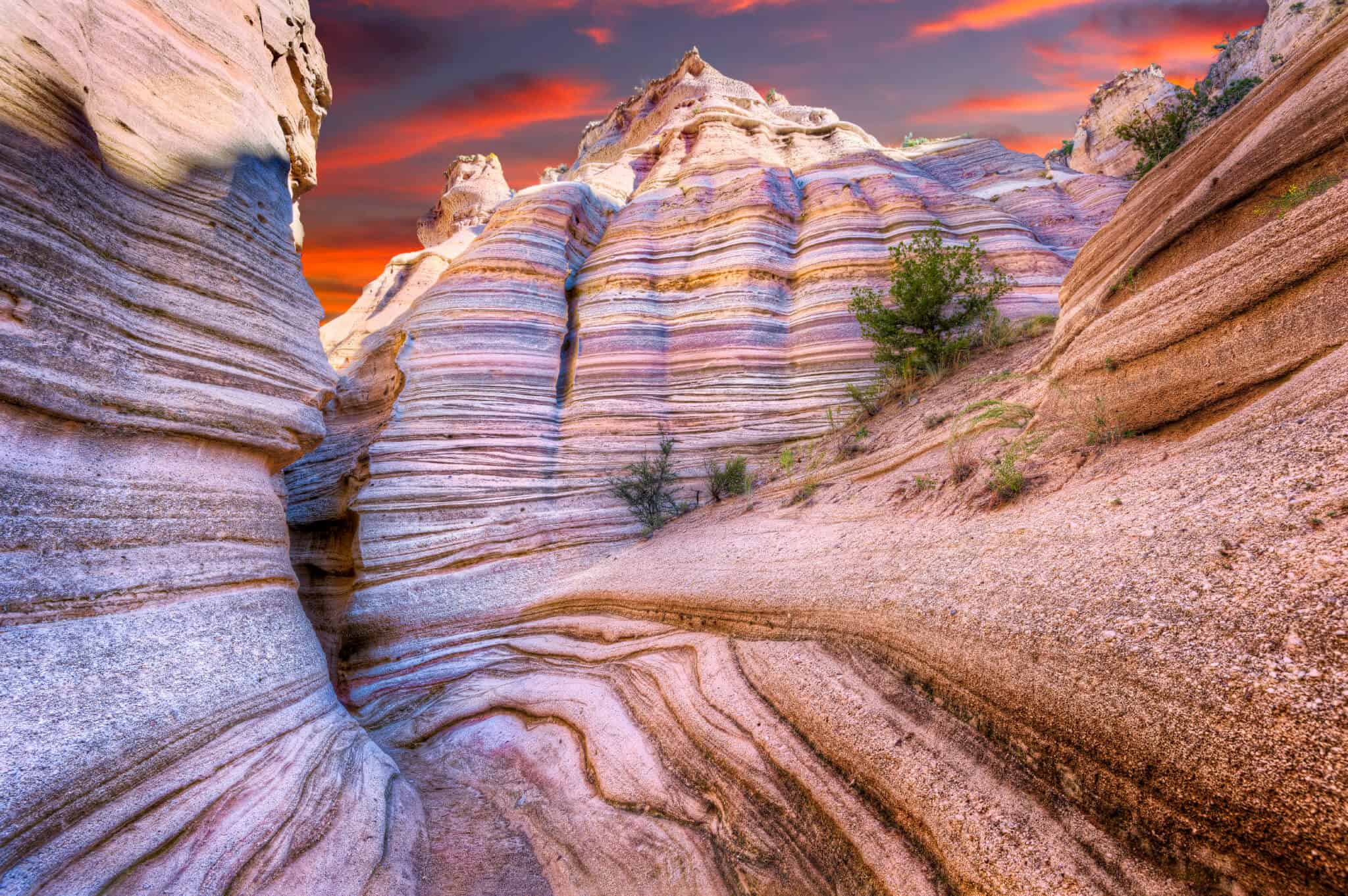 Dramatic sunrise as seen from a canyon near Cochiti, NM