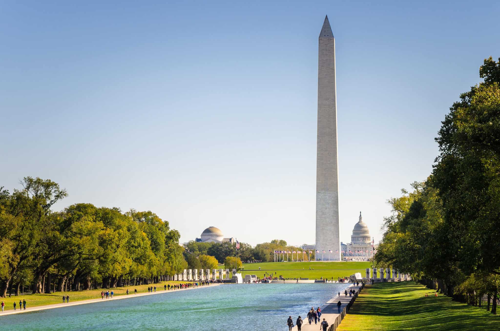 National Mall in Washington DC on a Clear Autumn Day