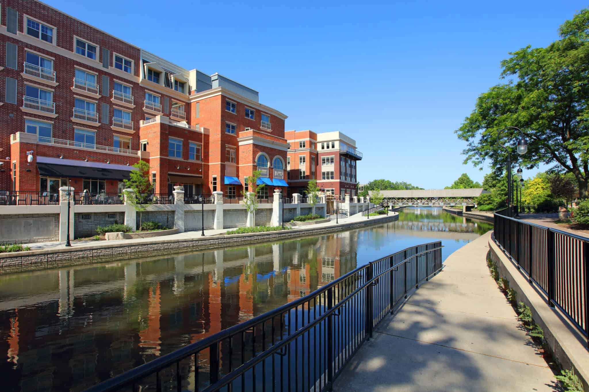 River walk in Naperville, Illinois