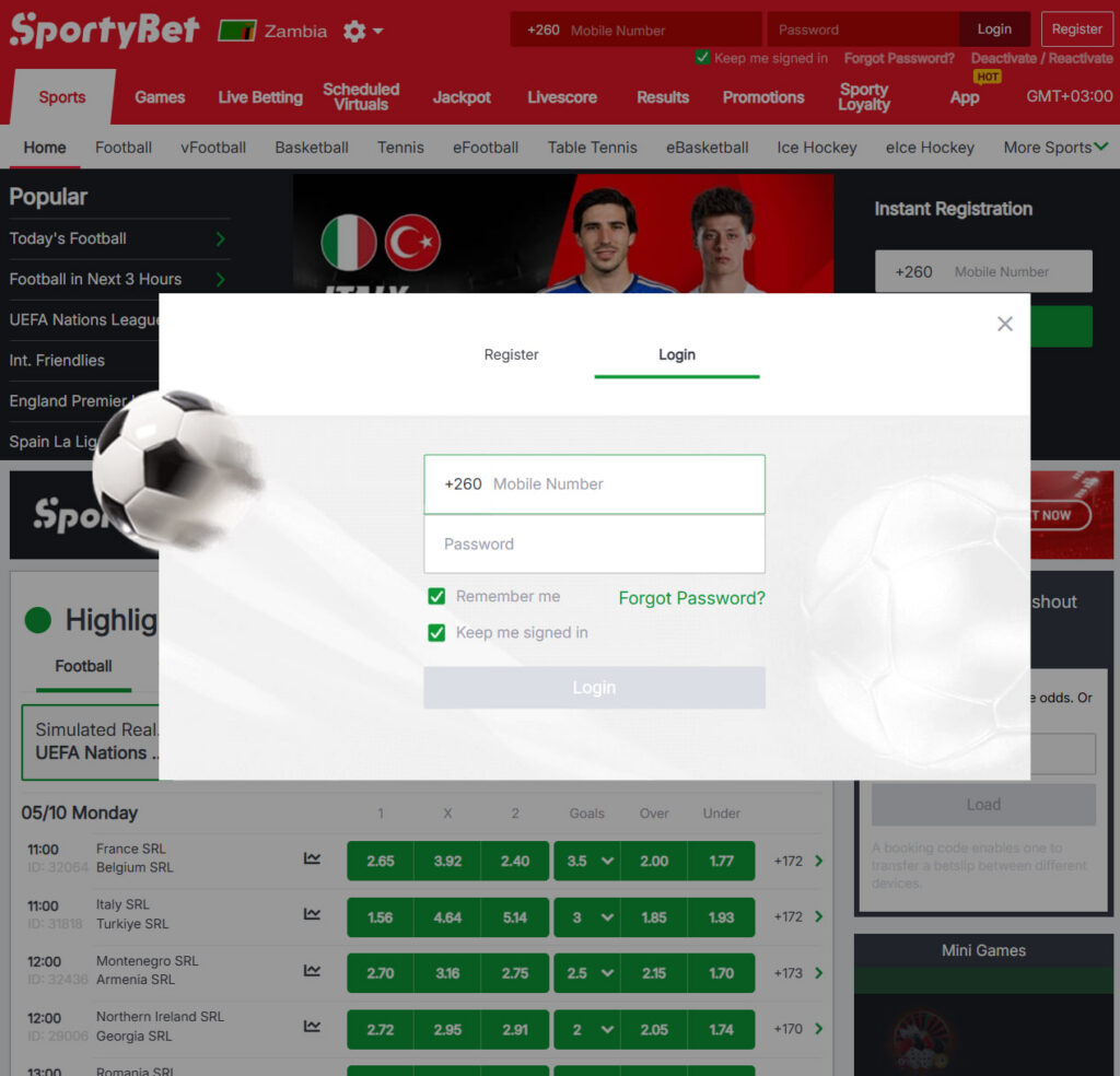 SportyBet Login